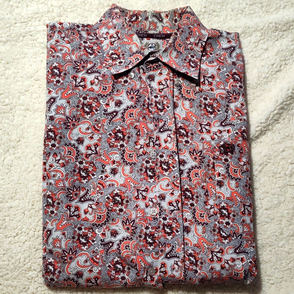 CINCH Men's Paisley Long sleeve Shirt